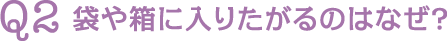 Q2 袋や箱に入りたがるのはなぜ?