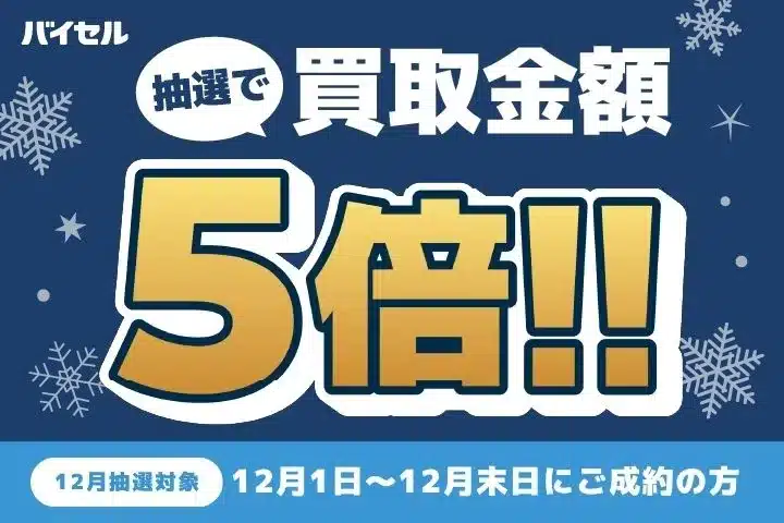 BUYSELL 12月 抽選で買取金額5倍キャンペーン