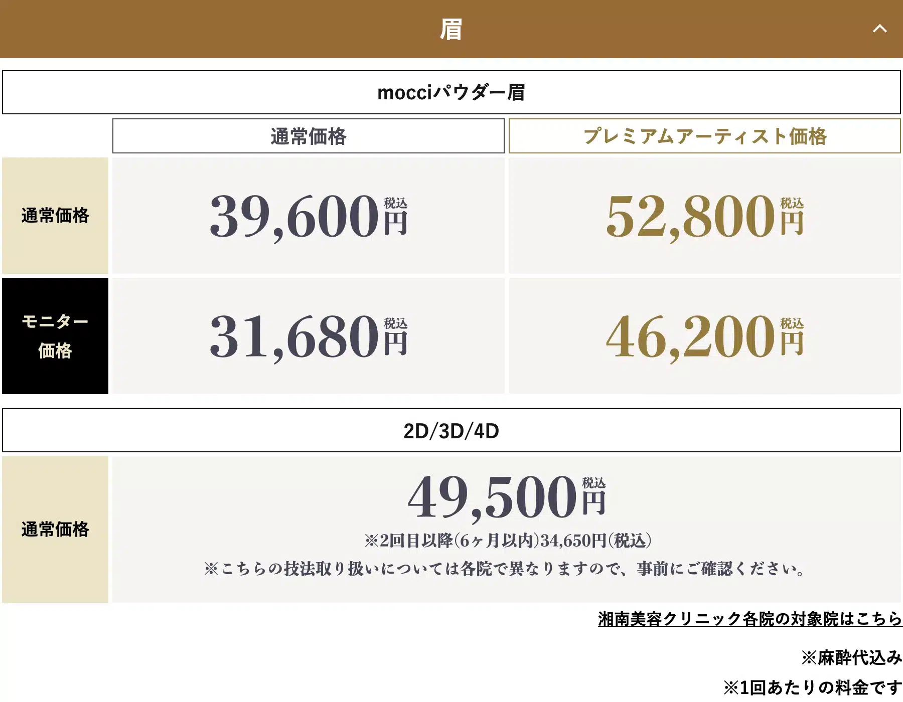 湘南美容クリニック公式サイトの画面