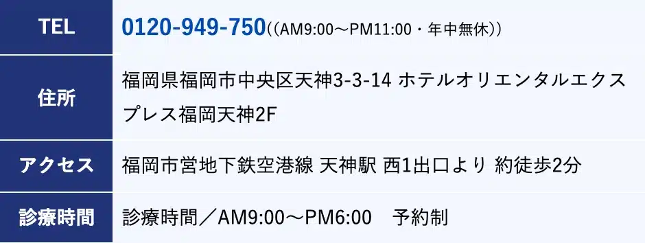 湘南AGAクリニック福岡院公式サイトの画面